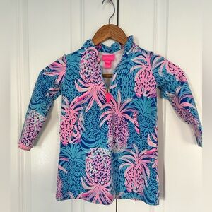 Lilly Pulitzer Little Skipper Dress Girls Size 2T 3T Pineapple Print tropical